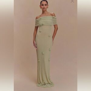 Meshki Strapless Light Green Dress